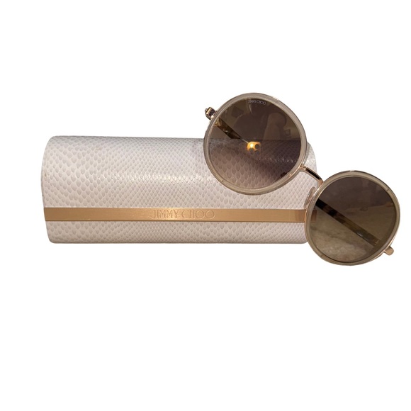 Jimmy Choo NWOT Gold-Tone Round Sunglasses - Picture 1 of 9
